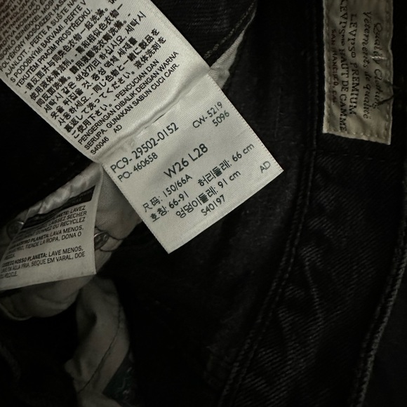 LEVI’S 501 Skinny Denim Jeans - Size 26 - Colour Black Stick - Picture 11 of 12